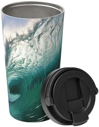 Big ocean wave print coffee tumbler 17oz