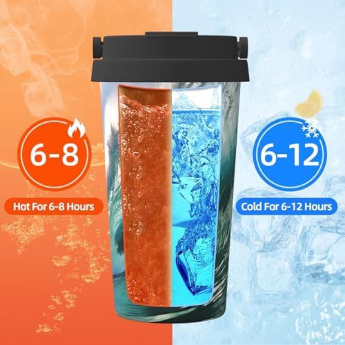 Big ocean wave print coffee tumbler 17oz — photo 5