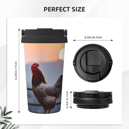 Animal chickens print coffee tumbler 17oz — photo 3