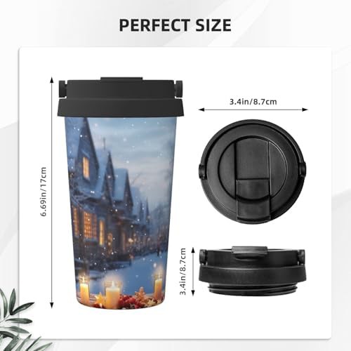 Christmas print insulated coffee mug with handle — photo 3