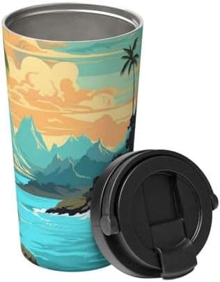 Hello hawaii print coffee tumbler 17oz