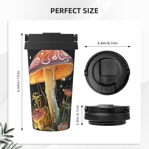 Butterfly mushroom print coffee tumbler 17oz — photo 3