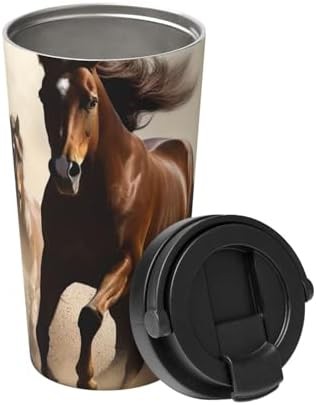 Running horses print coffee tumbler 17oz