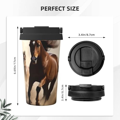 Running horses print coffee tumbler 17oz — photo 3
