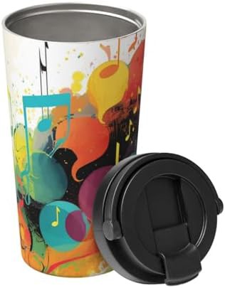 Abstract music themed print coffee tumbler 17oz