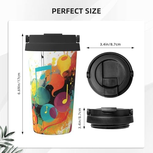Abstract music themed print coffee tumbler 17oz — photo 3