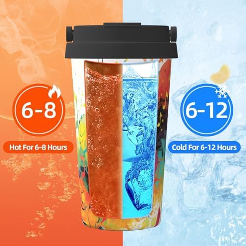 Abstract music themed print coffee tumbler 17oz — photo 5