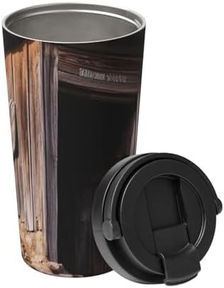 Ancient outhouse print coffee tumbler 17oz