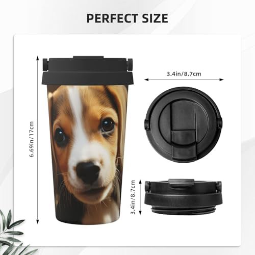 Cute beagle print coffee tumbler 17oz — photo 3