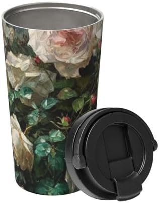 Roses floral print coffee tumbler 17oz