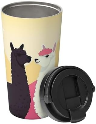 Alpacas mountains print coffee tumbler 17oz