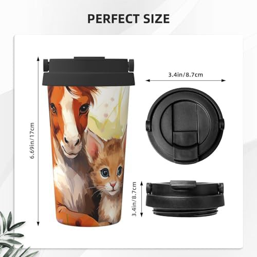 Horse cat print coffee tumbler 17oz — photo 3