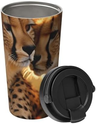 Cheetah love print coffee tumbler 17oz