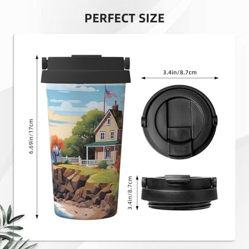 Coastal lighthouse print coffee tumbler 17oz — photo 3