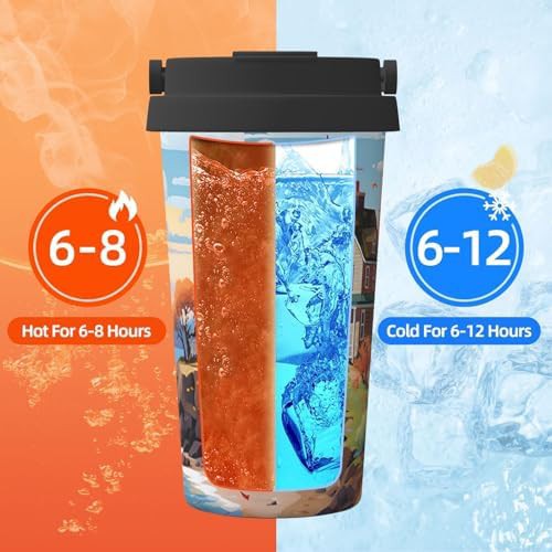 Coastal lighthouse print coffee tumbler 17oz — photo 5