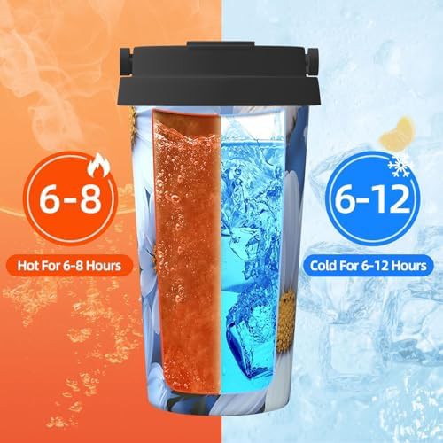 Daisy blue print coffee tumbler 17oz — photo 5