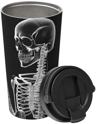 Abstract skull skeleton playing guitar tumbler 17oz