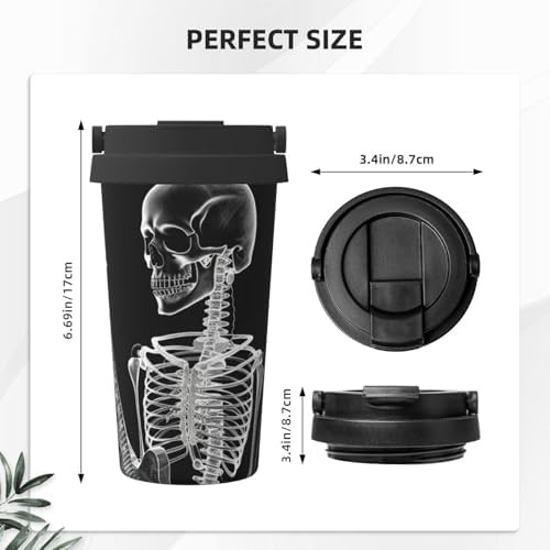 Abstract skull skeleton playing guitar tumbler 17oz — photo 3