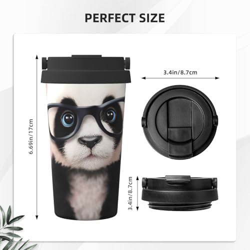 Baby panda glasses print coffee tumbler 17oz — photo 3