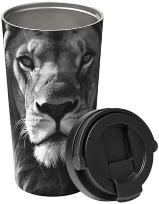 African lion print coffee tumbler 17oz