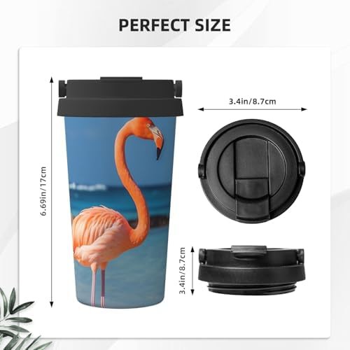 Beach flamingo print coffee tumbler 17oz — photo 3