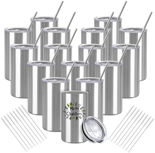 Silver Skinny Straight Insulated DIY Tumbler