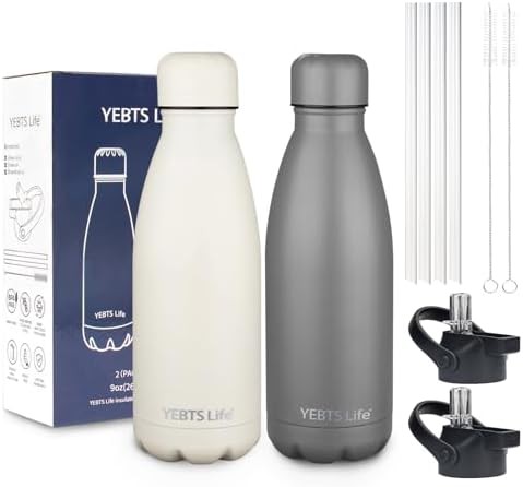 Grey and Cream White Two Pack Flasks
