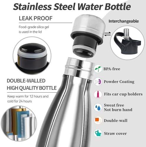 Silver Stainless Steel Kids Sports Bottle — photo 4