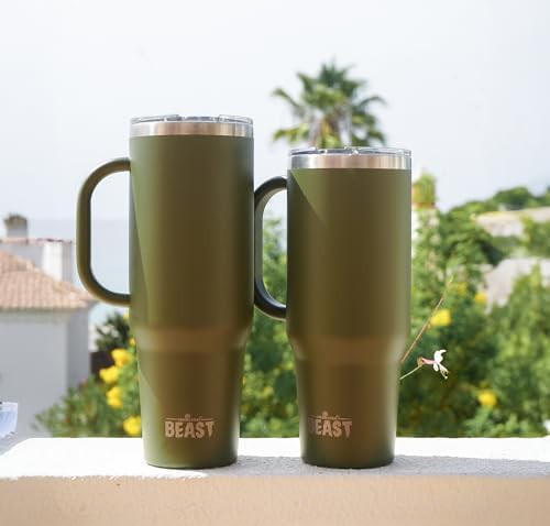 Army green Beast tumbler with handle 42 oz — photo 3