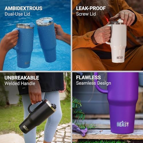 Army green Beast tumbler with handle 42 oz — photo 5