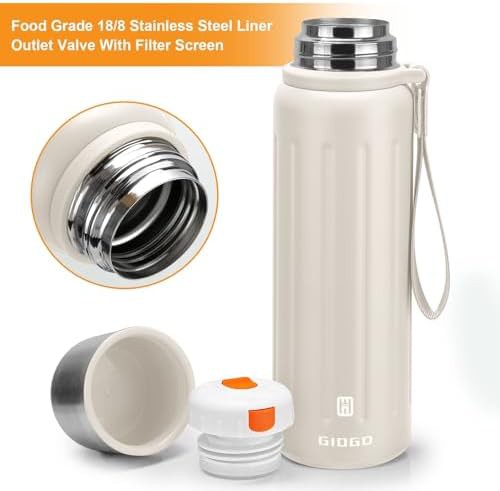 White stainless steel thermal flask 20 oz — photo 3