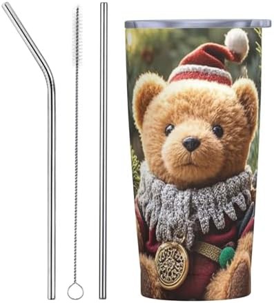 Christmas Bear Pattern Insulated Travel Tumbler 20 oz