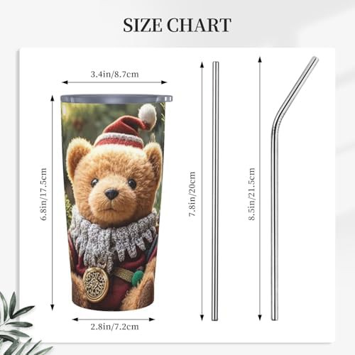 Christmas Bear Pattern Insulated Travel Tumbler 20 oz — photo 3
