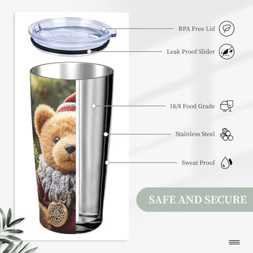 Christmas Bear Pattern Insulated Travel Tumbler 20 oz — photo 4