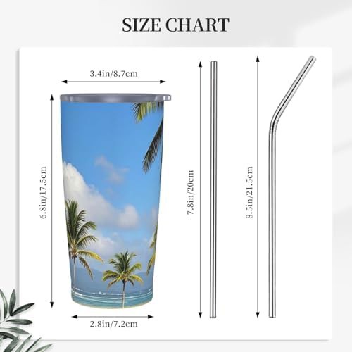 Tropical Palm Tree Insulated Travel Tumbler 20 oz — photo 3