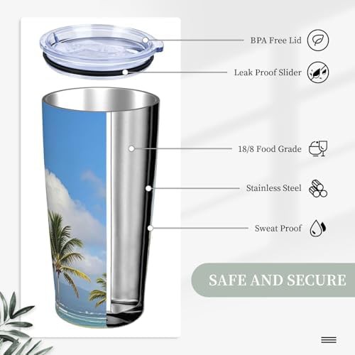 Tropical Palm Tree Insulated Travel Tumbler 20 oz — photo 4