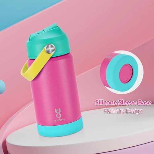 Kids Rose Pink Straw Bottle 12 oz — photo 3
