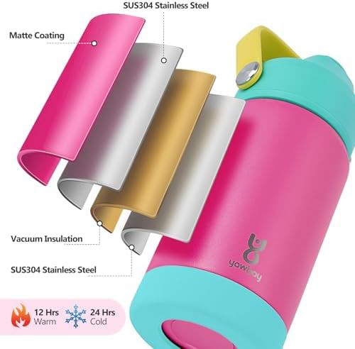 Kids Rose Pink Straw Bottle 12 oz — photo 4