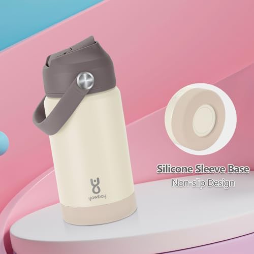 Kids Beige Insulated Straw Bottle 12 oz — photo 3