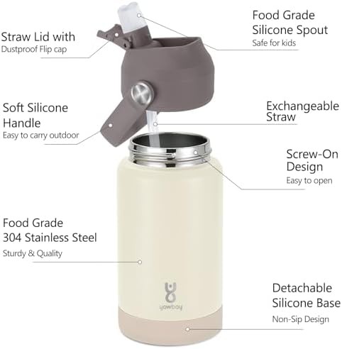 Kids Beige Insulated Straw Bottle 12 oz — photo 5