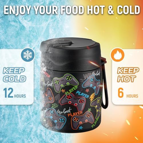 Black game print seventeen oz food jar — photo 3