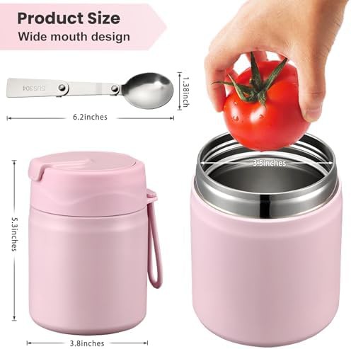 Pink large kids insulated food jar 17 oz — photo 5