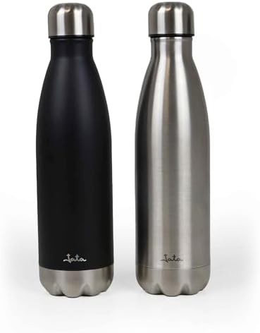 Black stainless steel thermos with screw cap — photo 3