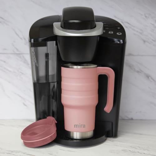 Marine blue insulated travel mug with handle — photo 3