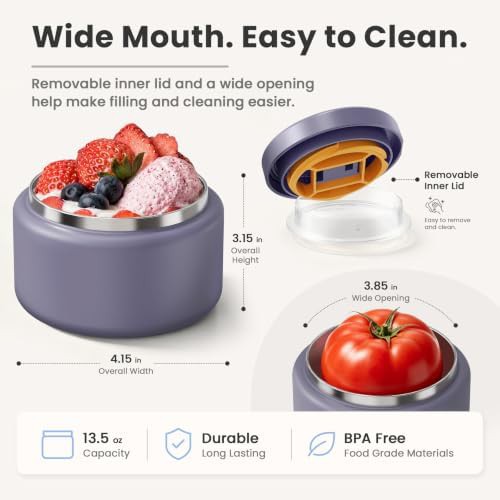 Purple Stainless Steel Kids Food Jar — photo 4