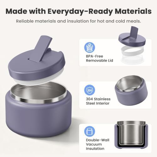 Purple Stainless Steel Kids Food Jar — photo 5