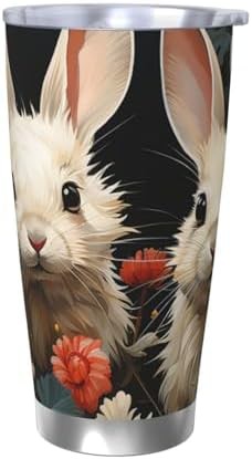Cute bunnys stainless steel vacuum tumbler