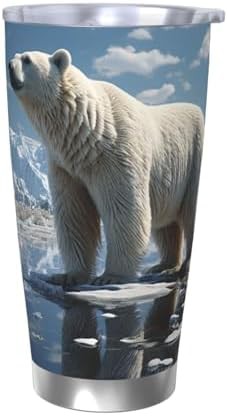 Glacier polar bear stainless steel vacuum coffee tumbler