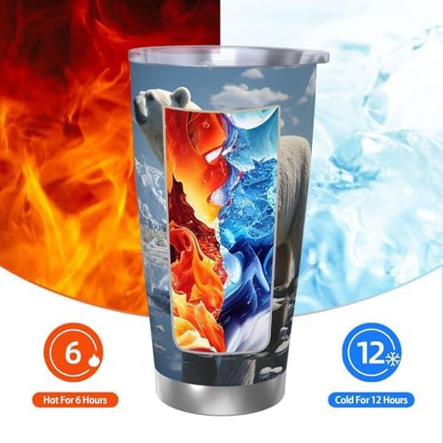 Glacier polar bear stainless steel vacuum coffee tumbler — photo 3