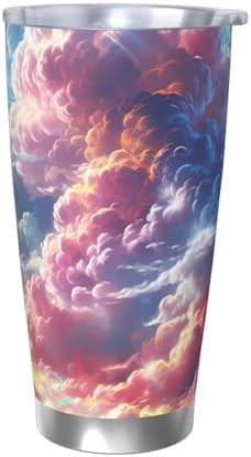 Colorful clouds stainless steel vacuum tumbler